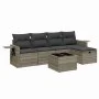 Garden sofa set 6 pieces and gray synthetic rattan cushions by , Garden sets - Ref: Foro24-3263788, Price: 378,91 €, Discount: %
