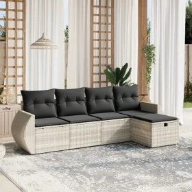 Garden sofa set and cushions 5 pieces light gray synthetic rattan by , Garden sets - Ref: Foro24-3264088, Price: 346,94 €, Di...