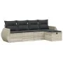 Garden sofa set and cushions 5 pieces light gray synthetic rattan by , Garden sets - Ref: Foro24-3264088, Price: 346,94 €, Di...