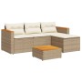 Gartensofagarnitur mit beigen Kissen, 3-teilig, aus PE-Rattan. von , Gartensets - Ref: Foro24-365828, Preis: 265,78 €, Rabatt: %