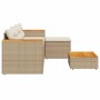Gartensofagarnitur mit beigen Kissen, 3-teilig, aus PE-Rattan. von , Gartensets - Ref: Foro24-365828, Preis: 265,78 €, Rabatt: %