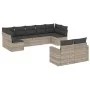 Garden furniture set 9 pieces and light gray synthetic rattan cushions by , Modular outdoor sofas - Ref: Foro24-3251759, Pric...