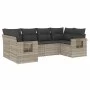 Garden sofa set 6 pieces and gray synthetic rattan cushions by , Garden sets - Ref: Foro24-3252919, Price: 453,01 €, Discount: %