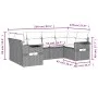Gartensofagarnitur 6-teilig mit grauen Polstern aus synthetischem Rattan von , Gartensets - Ref: Foro24-3252919, Preis: 460,9...