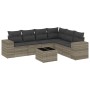 Garden sofa set 7 pieces with light gray PE rattan cushions by , Garden sets - Ref: Foro24-3254959, Price: 478,54 €, Discount: %