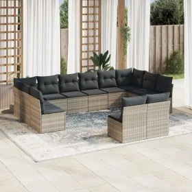 Gartensofagarnitur 12-teilig mit grauen Polstern aus synthetischem Rattan von , Gartensets - Ref: Foro24-3250211, Preis: 823,...