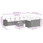 Set of 10-piece garden sofas with light gray synthetic rattan cushions by , Garden sets - Ref: Foro24-3223051, Price: 678,25 ...