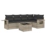 Garden sofa set 6 pieces and gray synthetic rattan cushions by , Garden sets - Ref: Foro24-3220141, Price: 400,41 €, Discount: %