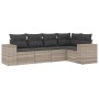 Set de sofás jardín y cojines 5 pzas ratán sintético gris claro de , Conjuntos de jardín - Ref: Foro24-3254869, Precio: 370,9...