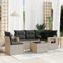 Garden sofa set 6 pieces and gray synthetic rattan cushions by , Garden sets - Ref: Foro24-3220181, Price: 415,24 €, Discount: %
