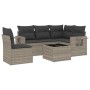 Garden sofa set 6 pieces and gray synthetic rattan cushions by , Garden sets - Ref: Foro24-3220181, Price: 400,41 €, Discount: %