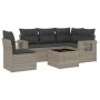 Garden sofa set 6 pieces and gray synthetic rattan cushions by , Garden sets - Ref: Foro24-3220181, Price: 415,24 €, Discount: %