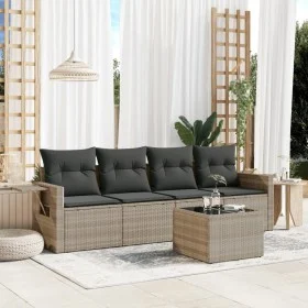 Garden sofa set and cushions 5 pieces light gray synthetic rattan by , Garden sets - Ref: Foro24-3219891, Price: 328,78 €, Di...