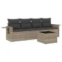 Garden sofa set and cushions 5 pieces light gray synthetic rattan by , Garden sets - Ref: Foro24-3219891, Price: 328,78 €, Di...