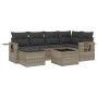 Garden sofa set 7 pieces with light gray PE rattan cushions by , Garden sets - Ref: Foro24-3220471, Price: 451,90 €, Discount: %