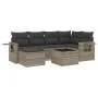 Garden sofa set 7 pieces with light gray PE rattan cushions by , Garden sets - Ref: Foro24-3220471, Price: 468,92 €, Discount: %