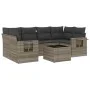 Garden sofa set 7 pieces with light gray PE rattan cushions by , Garden sets - Ref: Foro24-3219921, Price: 490,21 €, Discount: %