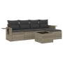 Garden sofa set 6 pieces and gray synthetic rattan cushions by , Garden sets - Ref: Foro24-3220101, Price: 354,02 €, Discount: %