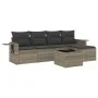 Garden sofa set 6 pieces and gray synthetic rattan cushions by , Garden sets - Ref: Foro24-3220101, Price: 379,96 €, Discount: %