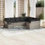 Set of 10-piece garden sofas with light gray synthetic rattan cushions by , Modular outdoor sofas - Ref: Foro24-3251799, Pric...