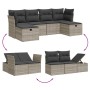 Gartensofagarnitur 6-teilig mit grauen Polstern aus synthetischem Rattan von , Gartensets - Ref: Foro24-3263238, Preis: 366,8...