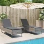 Set of 3-piece synthetic rattan sun loungers with gray cushions by , Loungers - Ref: Foro24-3284265, Price: 295,03 €, Discoun...