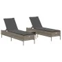 Set of 3-piece synthetic rattan sun loungers with gray cushions by , Loungers - Ref: Foro24-3284265, Price: 295,03 €, Discoun...
