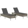 Set of 3-piece synthetic rattan sun loungers with gray cushions by , Loungers - Ref: Foro24-3284265, Price: 295,03 €, Discoun...