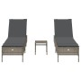 Liegewagen-Set mit Kissen, 3-teilig, aus grauem Kunststoff-Rattan. von , Liegen - Ref: Foro24-3284265, Preis: 288,39 €, Rabat...