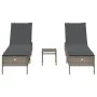 Set of 3-piece synthetic rattan sun loungers with gray cushions by , Loungers - Ref: Foro24-3284265, Price: 295,03 €, Discoun...