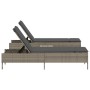 Set of 3-piece synthetic rattan sun loungers with gray cushions by , Loungers - Ref: Foro24-3284265, Price: 273,79 €, Discoun...