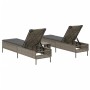 Liegewagen-Set mit Kissen, 3-teilig, aus grauem Kunststoff-Rattan. von , Liegen - Ref: Foro24-3284265, Preis: 288,39 €, Rabat...