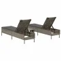 Set of 3-piece synthetic rattan sun loungers with gray cushions by , Loungers - Ref: Foro24-3284265, Price: 295,03 €, Discoun...