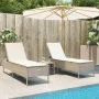 Set of 3-piece synthetic rattan sun loungers with beige cushions by , Loungers - Ref: Foro24-3284267, Price: 315,93 €, Discou...