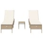 Set of 3-piece synthetic rattan sun loungers with beige cushions by , Loungers - Ref: Foro24-3284267, Price: 336,59 €, Discou...