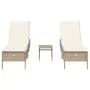 Set of 3-piece synthetic rattan sun loungers with beige cushions by , Loungers - Ref: Foro24-3284267, Price: 315,93 €, Discou...