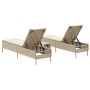 Juego de tumbonas con cojín 3 piezas ratán sintético beige de , Tumbonas - Ref: Foro24-3284267, Precio: 336,59 €, Descuento: %