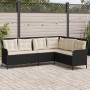 L-förmiges Gartensofa mit schwarzen Kissen aus synthetischem Rattan von , Outdoor-Sofas - Ref: Foro24-369000, Preis: 353,94 €...