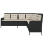 L-förmiges Gartensofa mit schwarzen Kissen aus synthetischem Rattan von , Outdoor-Sofas - Ref: Foro24-369000, Preis: 353,94 €...