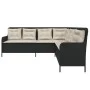 L-shaped garden sofa with black synthetic rattan cushions by , Outdoor sofas - Ref: Foro24-369000, Price: 348,69 €, Discount: %