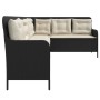 L-förmiges Gartensofa mit schwarzen Kissen aus synthetischem Rattan von , Outdoor-Sofas - Ref: Foro24-369000, Preis: 353,94 €...