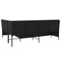 L-shaped garden sofa with black synthetic rattan cushions by , Outdoor sofas - Ref: Foro24-369000, Price: 348,69 €, Discount: %