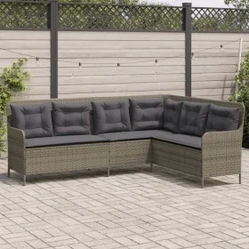 L-shaped garden sofa with gray synthetic rattan cushions by , Outdoor sofas - Ref: Foro24-369002, Price: 355,21 €, Discount: %