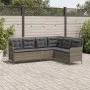 L-shaped garden sofa with gray synthetic rattan cushions by , Outdoor sofas - Ref: Foro24-369002, Price: 355,21 €, Discount: %