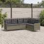 Sofá de jardín en forma de L con cojines ratán sintético gris de , Sofás de exterior - Ref: Foro24-369002, Precio: 364,68 €, ...
