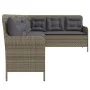 Gartensofa in L-Form mit grauen Kissen aus synthetischem Rattan. von , Outdoor-Sofas - Ref: Foro24-369002, Preis: 355,21 €, R...