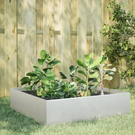 Jardinera de acero inoxidable 100x100x25 cm de , Maceteros y jardineras - Ref: Foro24-851035, Precio: 72,76 €, Descuento: %