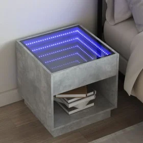 Bedside table with Infinity LED gray concrete 50x50x50 cm by , Nightstands - Ref: Foro24-3284087, Price: 82,07 €, Discount: %