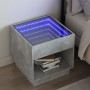 Bedside table with Infinity LED gray concrete 50x50x50 cm by , Nightstands - Ref: Foro24-3284087, Price: 82,99 €, Discount: %