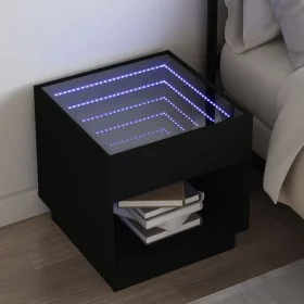 Bedside table with Infinity LED black 50x50x50 cm by , Nightstands - Ref: Foro24-3284085, Price: 87,48 €, Discount: %